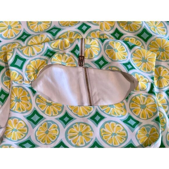 Sail to Sable Lemon Print Sleeveless Whimsical Shift Dress sz Medium Retails $21 - Picture 9 of 11